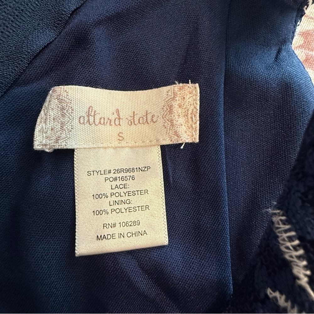 Altar'd State Navy and White Floral Midi Dress - Picture 4 of 6